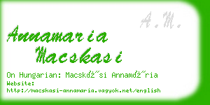 annamaria macskasi business card